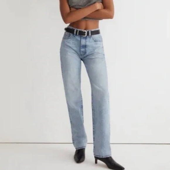 Madewell Denim - Madewell Curvy '90s Straight Jean Jeans Mercer Wash NM283 Blue Light Sz 24
